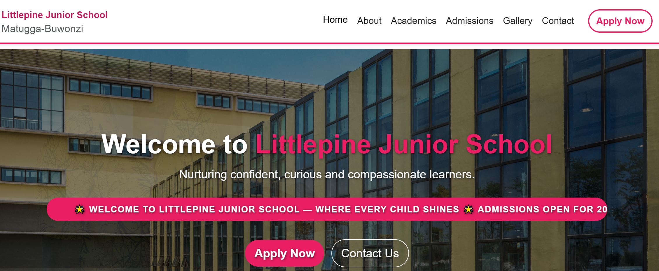 Littlepines Junior School Website Screenshot